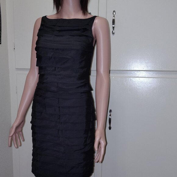 Rachael G. Black Summer Dress with Ruffled Straps - Picture 3 of 10